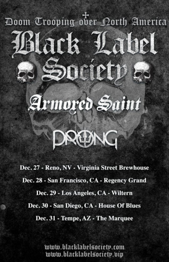 ARMORED SAINT Announces December 2021 Tour Dates With BLACK LABEL SOCIETY And PRONG